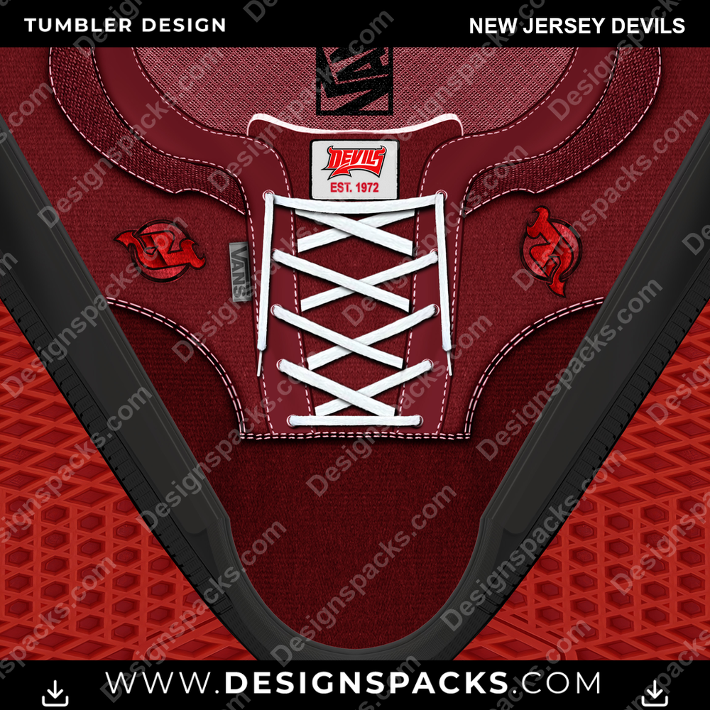 Ice Hockey VANS Atwood DX New Jersey Devils NHL Hockey Tumbler Digital Wrap Design Download