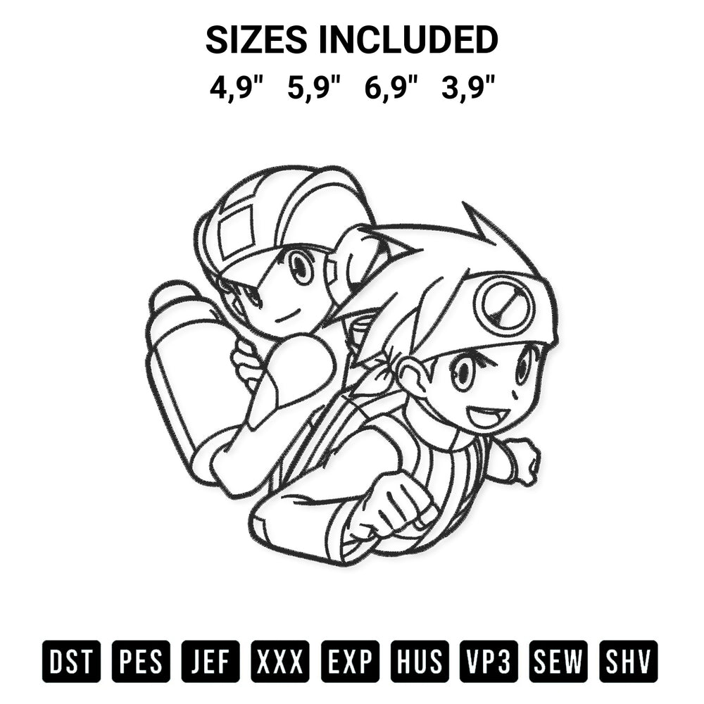 Get the Mega Man Battle Network Gaming Video Game Design Logo Embroidery Design embroidery design for your custom crafts! Premium digitized files available for instant download at Designspacks.com. Available sizes: 4,9", 5,9", 6,9", 3,9".