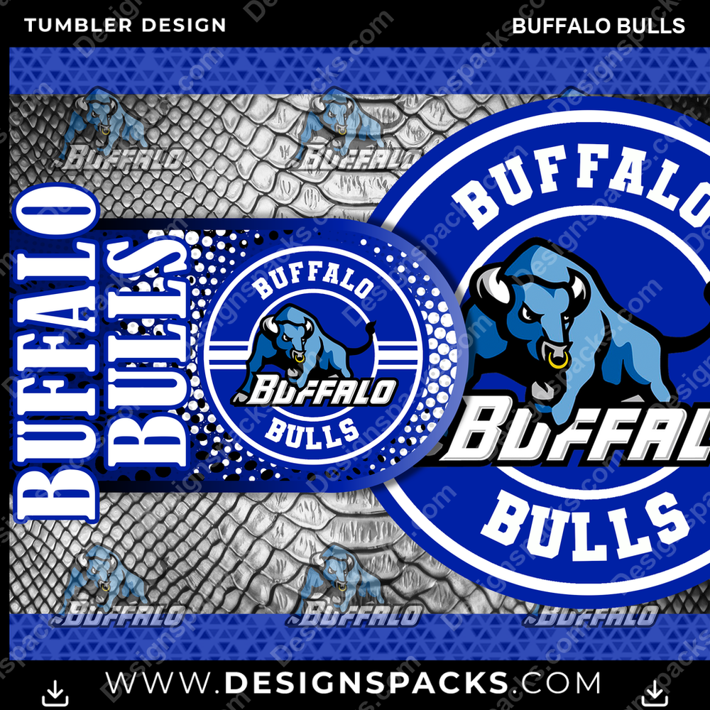 College Sport Hyper Buffalo Bulls Tumbler Digital Wrap Design