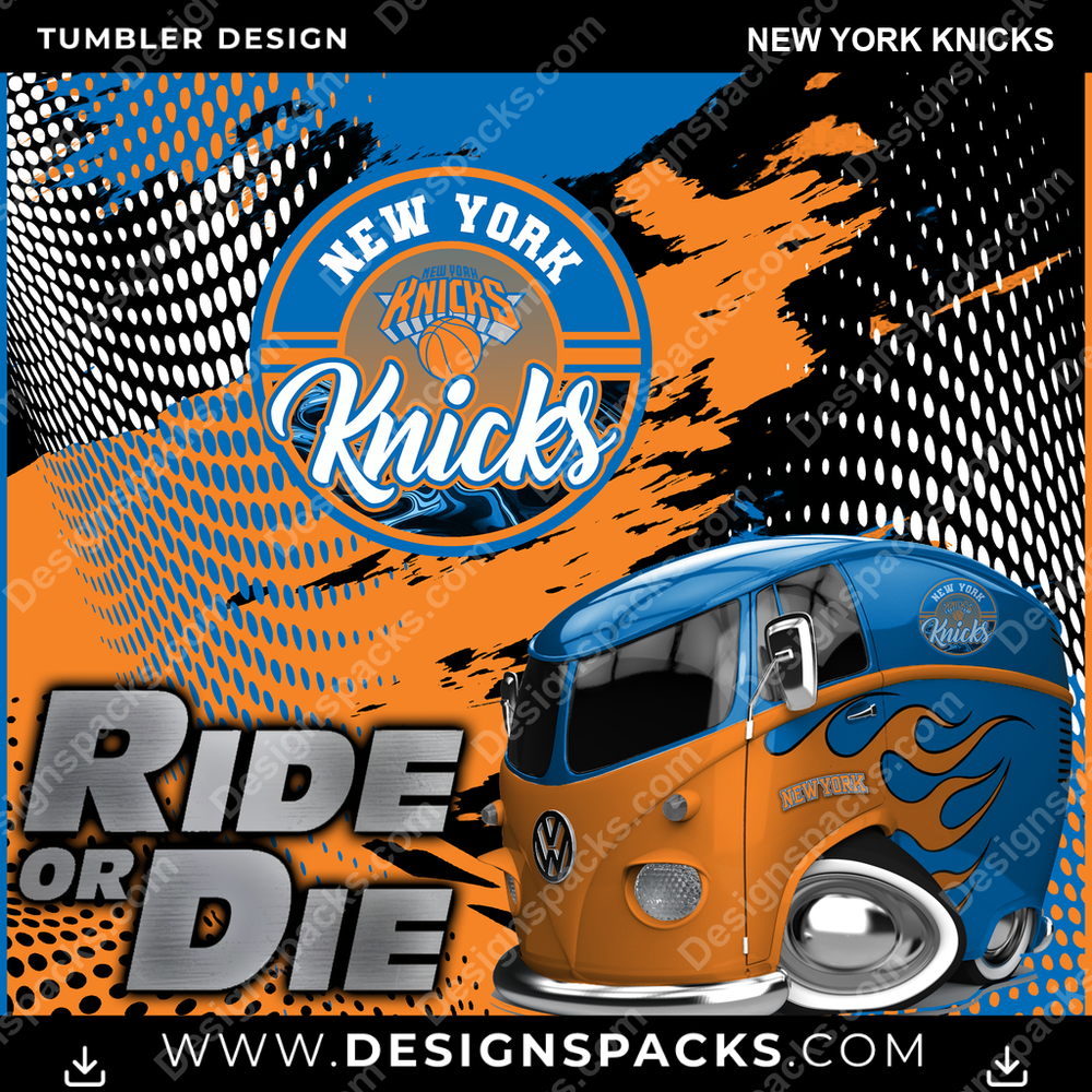 Basketball Ride or Die New York Knicks NBA Basketball Tumbler Digital Wrap Design Download