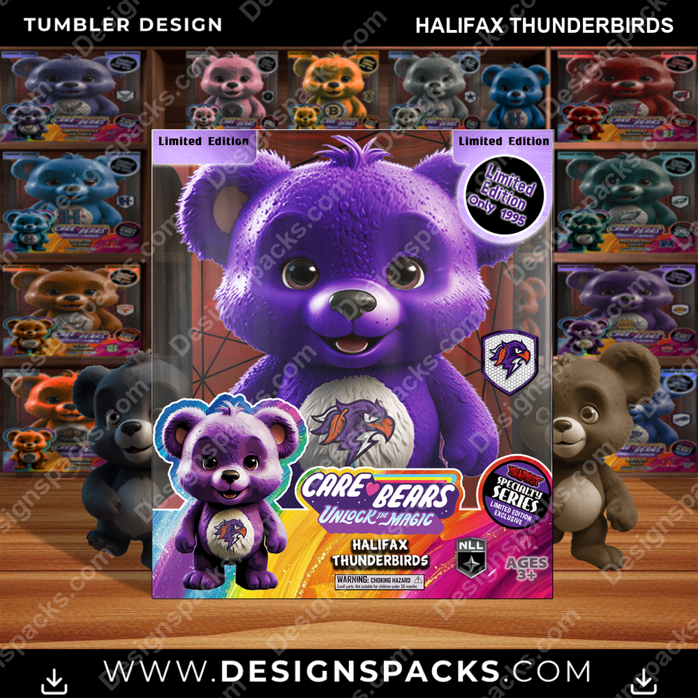 Lacrosse Care Bear Box Halifax Thunderbirds Tumbler Digital Wrap Design