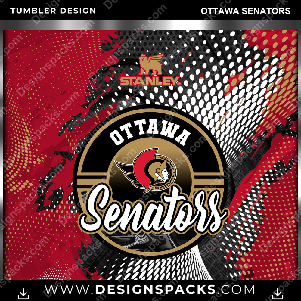 Ice Hockey Stanley Ottawa Senators Tumbler Digital Wrap Design