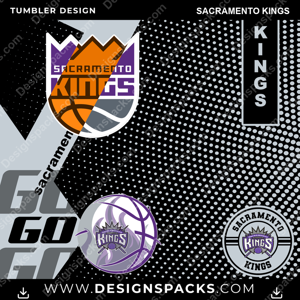 Basketball GO Sacramento Kings Tumbler Digital Wrap Design