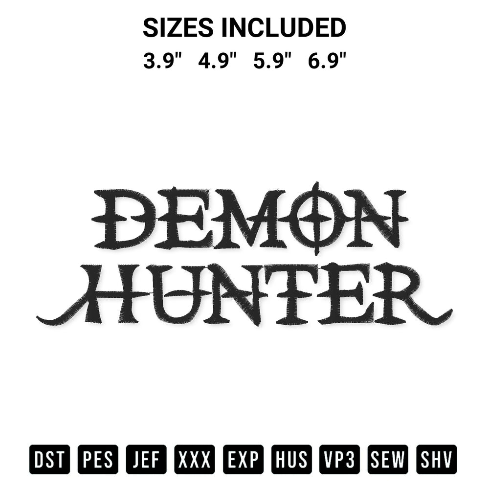 Create amazing crafts with the Demon Hunter Embroidery Design embroidery file. High-quality digital download from Designspacks.com, perfect for beginners and pros. Available sizes: 3.9", 4.9", 5.9", 6.9".