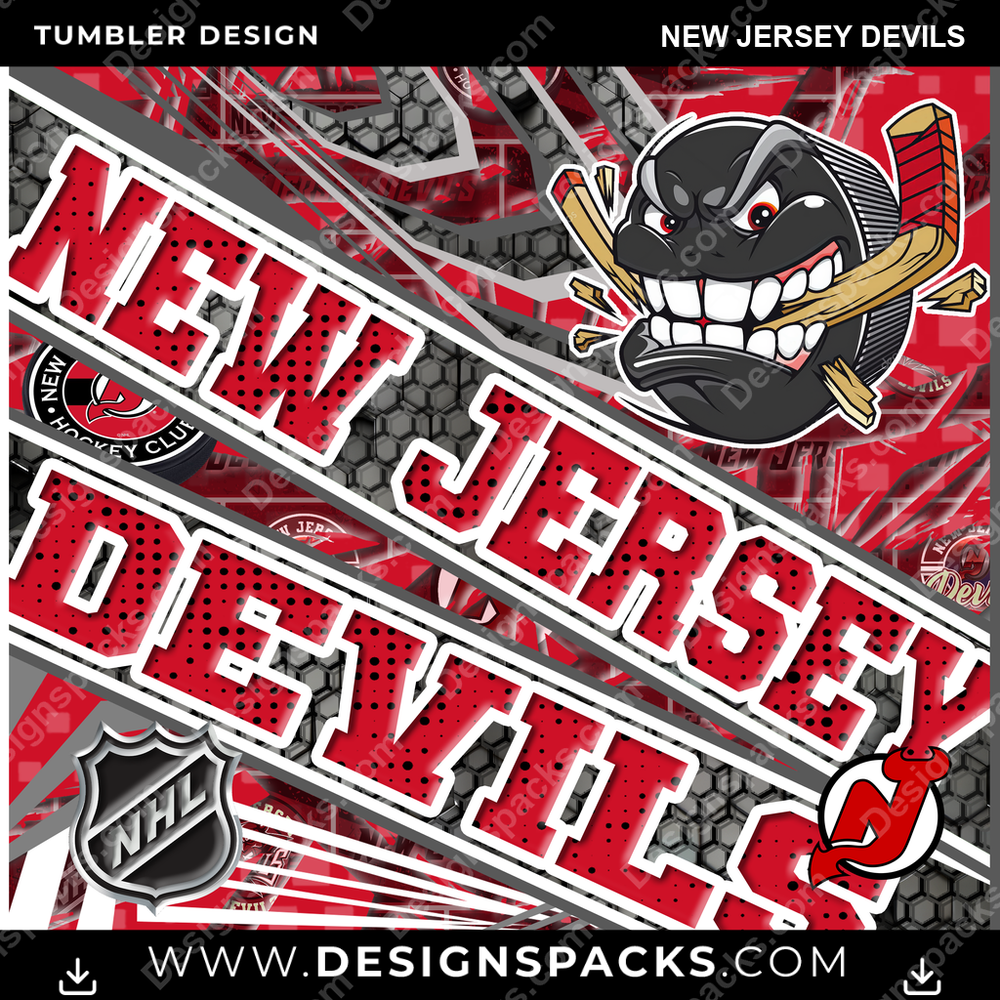 Hockey Angry Sports New Jersey Devils Tumbler Digital Wrap Design