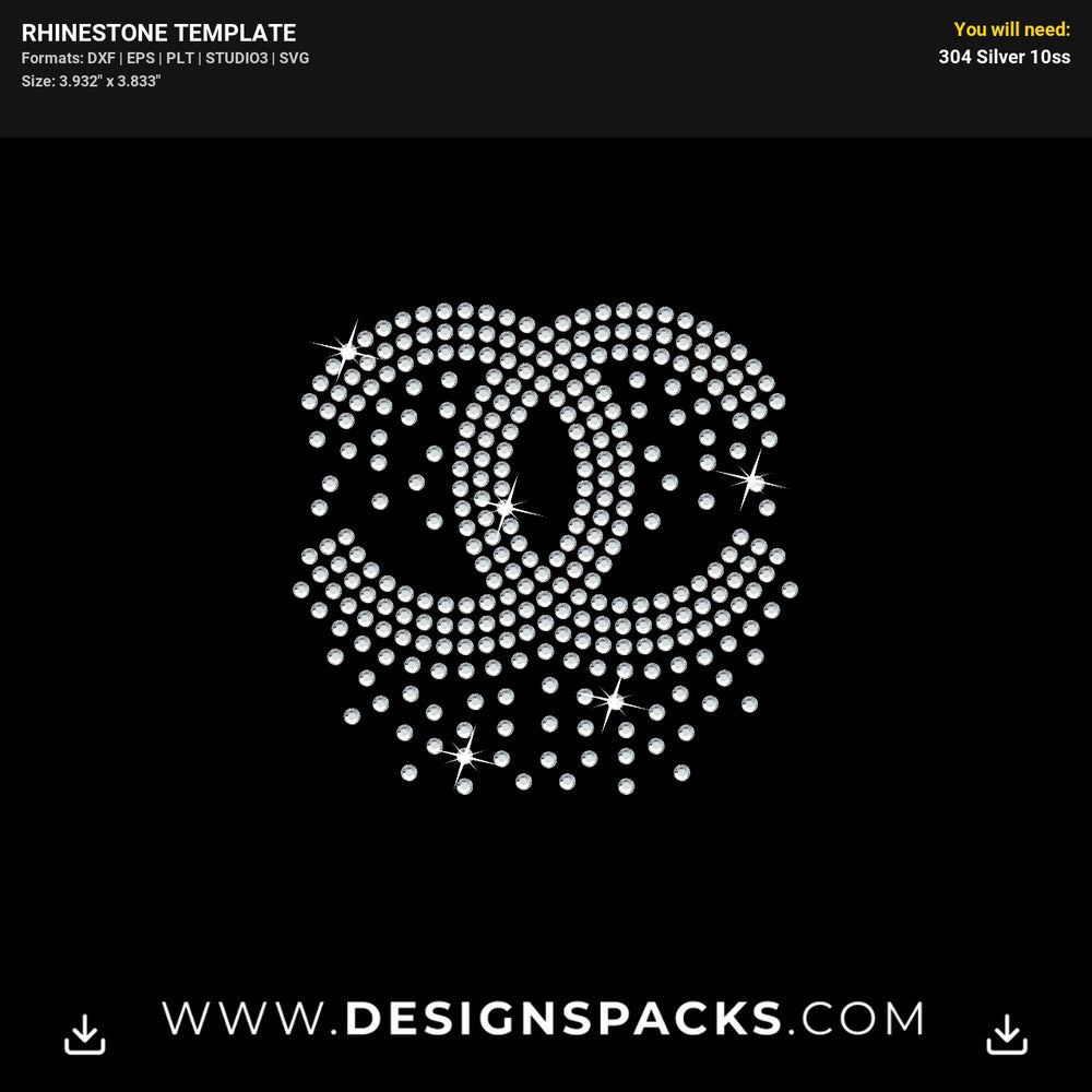 Cc Chanel Bling Rhinestone Digital Template