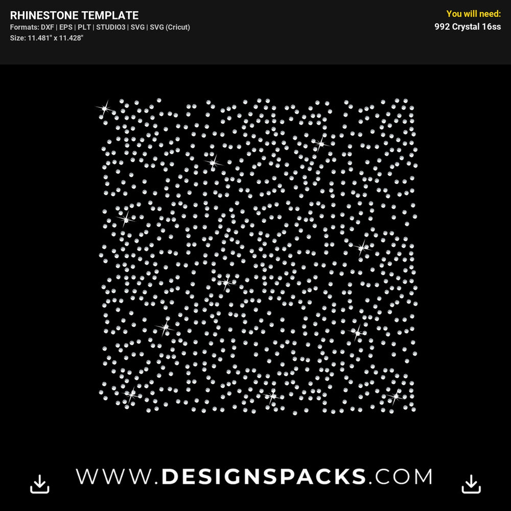 Random Scatter Sheet 16Ss Rhinestone Digital Template