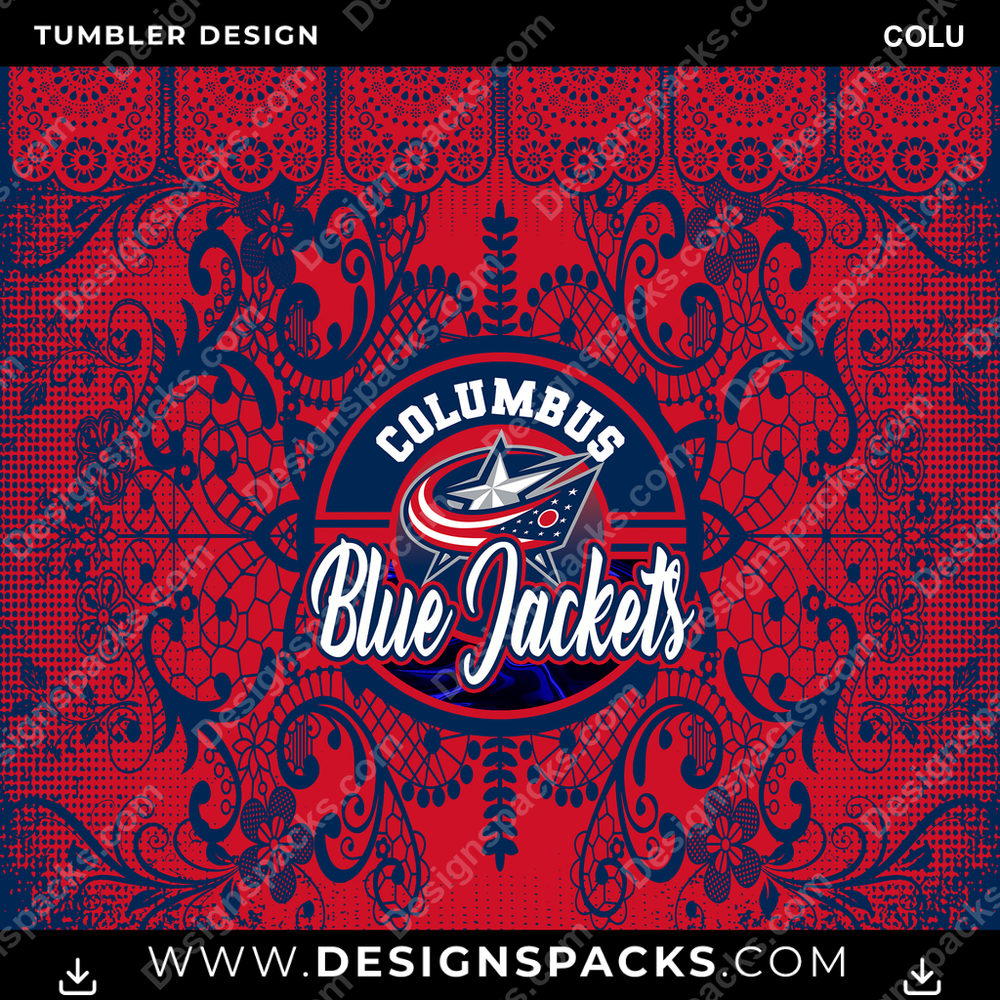 Ice Hockey Lace & Logos COLU Tumbler Digital Wrap Design