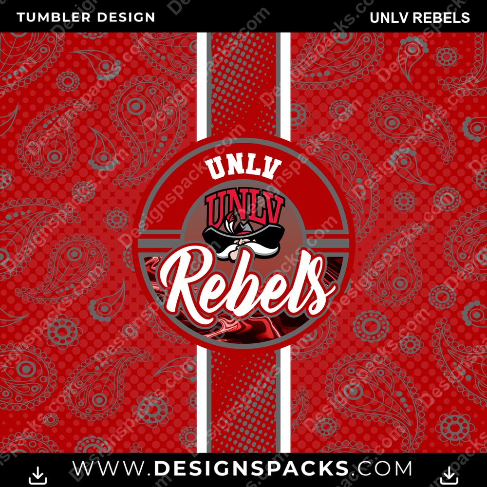 College Sport Handkerchief UNLV Rebels NCAA College Sport Tumbler Digital Wrap Design Download