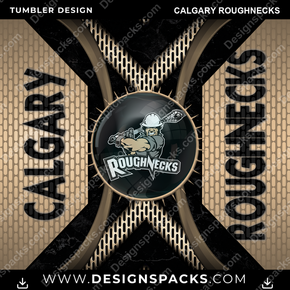 Lacrosse Metal Grating Calgary Roughnecks Tumbler Digital Wrap Design