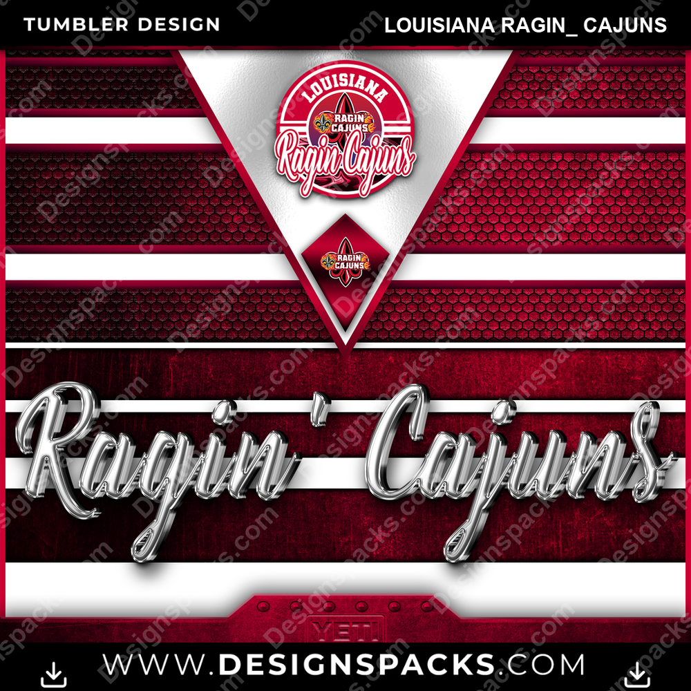 College Sport YETI Louisiana Ragin_ Cajuns Tumbler Digital Wrap Design