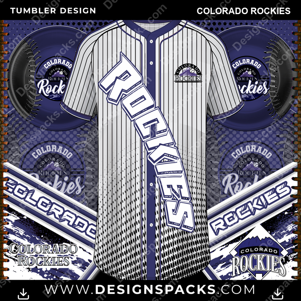 Baseball BB Trikot Colorado Rockies Tumbler Digital Wrap Design
