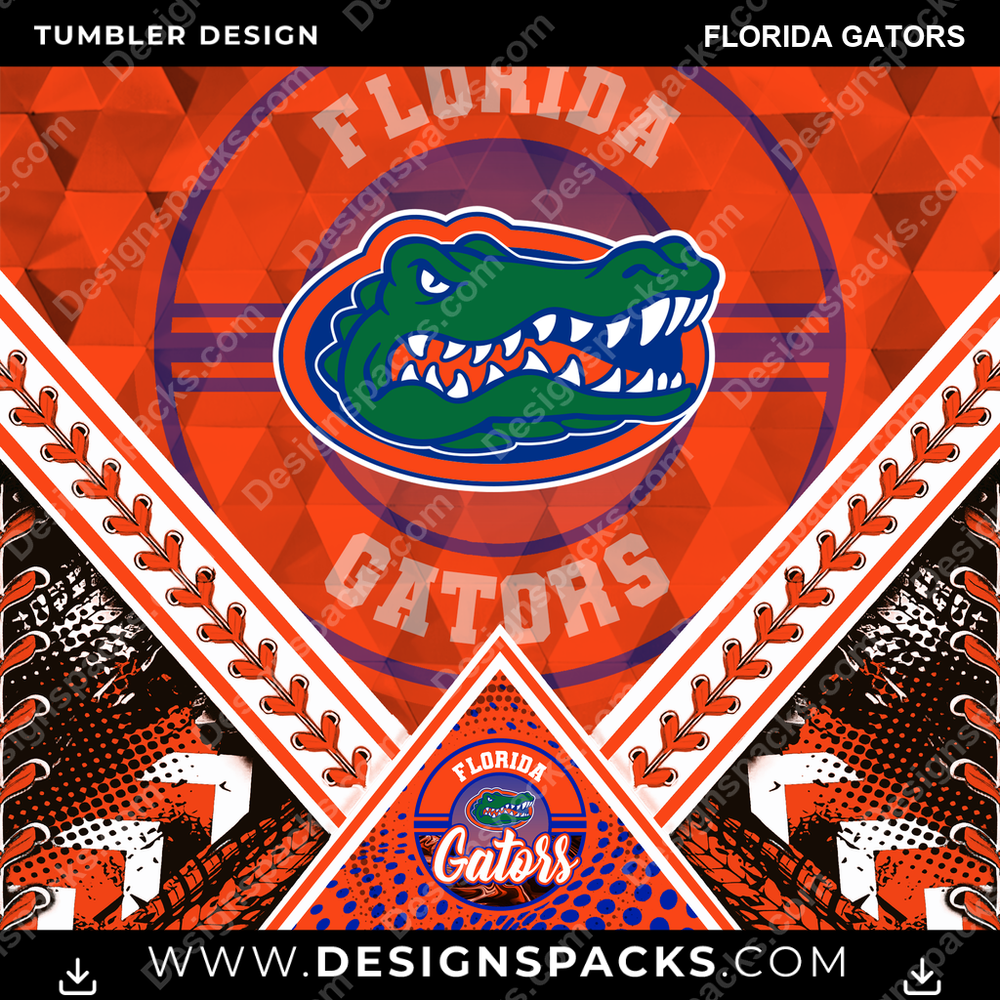 College Sport Diamond Florida Gators Tumbler Digital Wrap Design