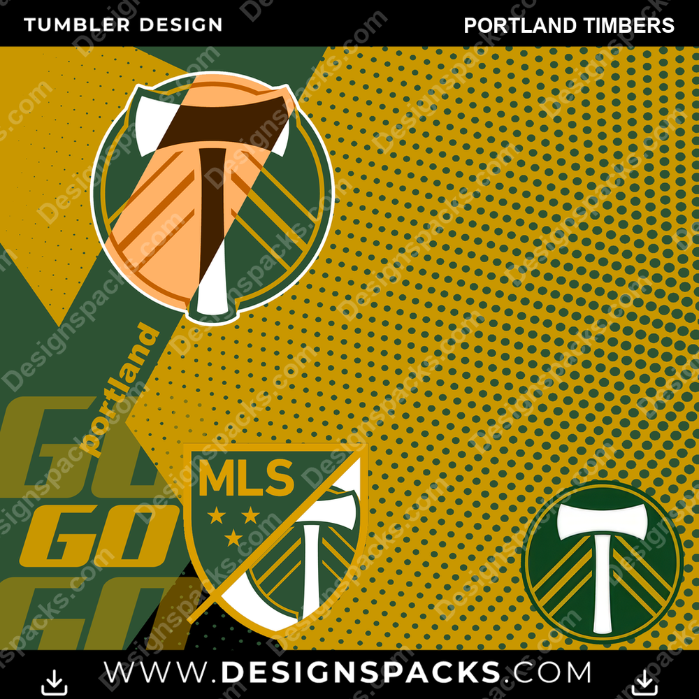 US Soccer GO Portland Timbers Tumbler Digital Wrap Design