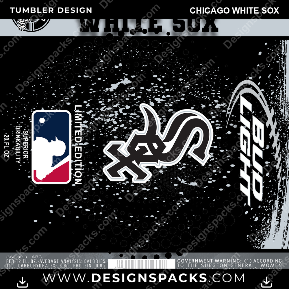 Baseball Bud Chicago White Sox Trinkbecher Digitales Wickeldesign