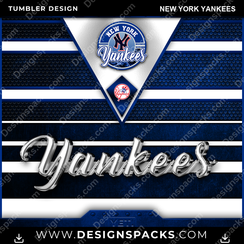 Baseball YETI New York Yankees Tumbler Digital Wrap Design