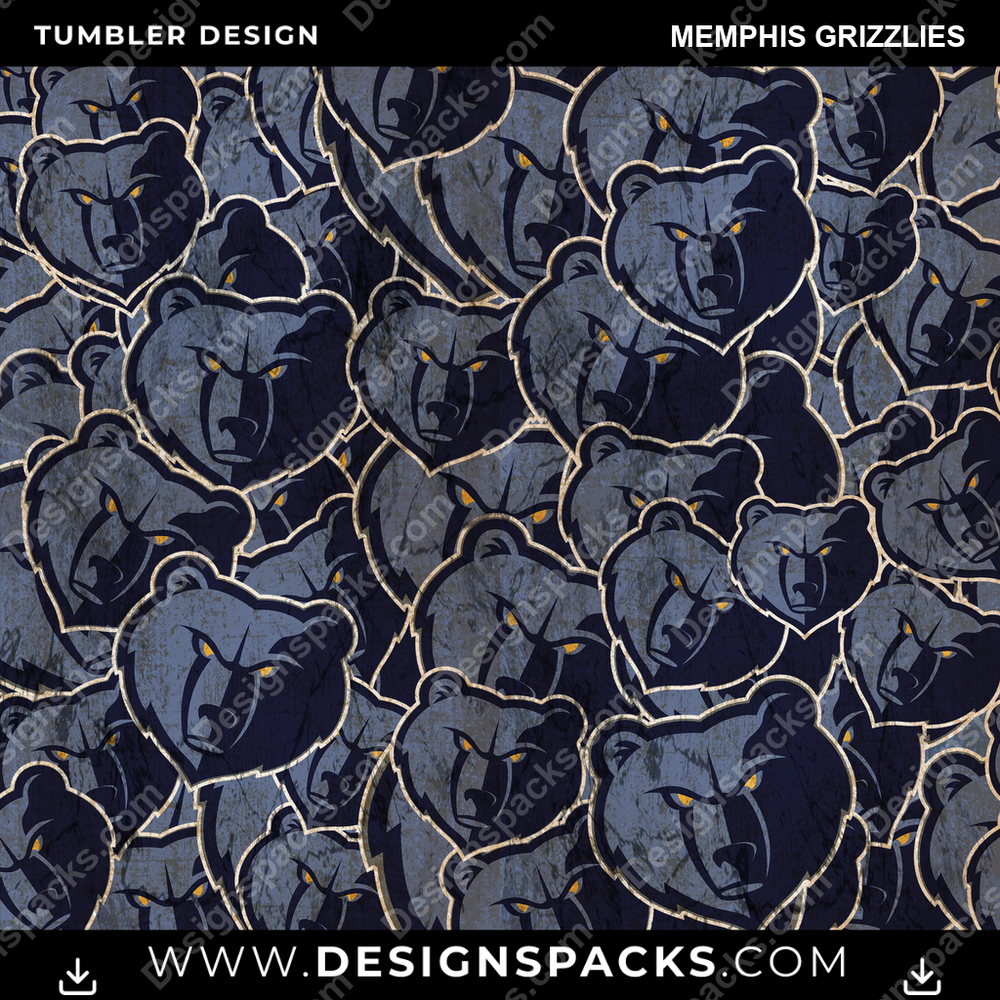 Basketball Logo BG Memphis Grizzlies NBA Basketball Tumbler Digital Wrap Design Download