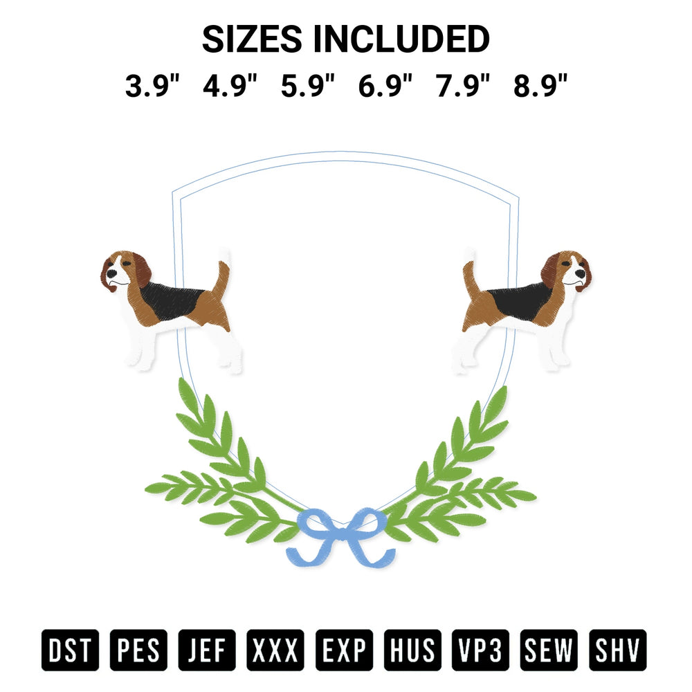 Discover the perfect addition to your crafting collection: Beagle Dog Frame Embroidery Design embroidery file. Instantly available at Designspacks.com. Available sizes: 3.9", 4.9", 5.9", 6.9", 7.9", 8.9".
