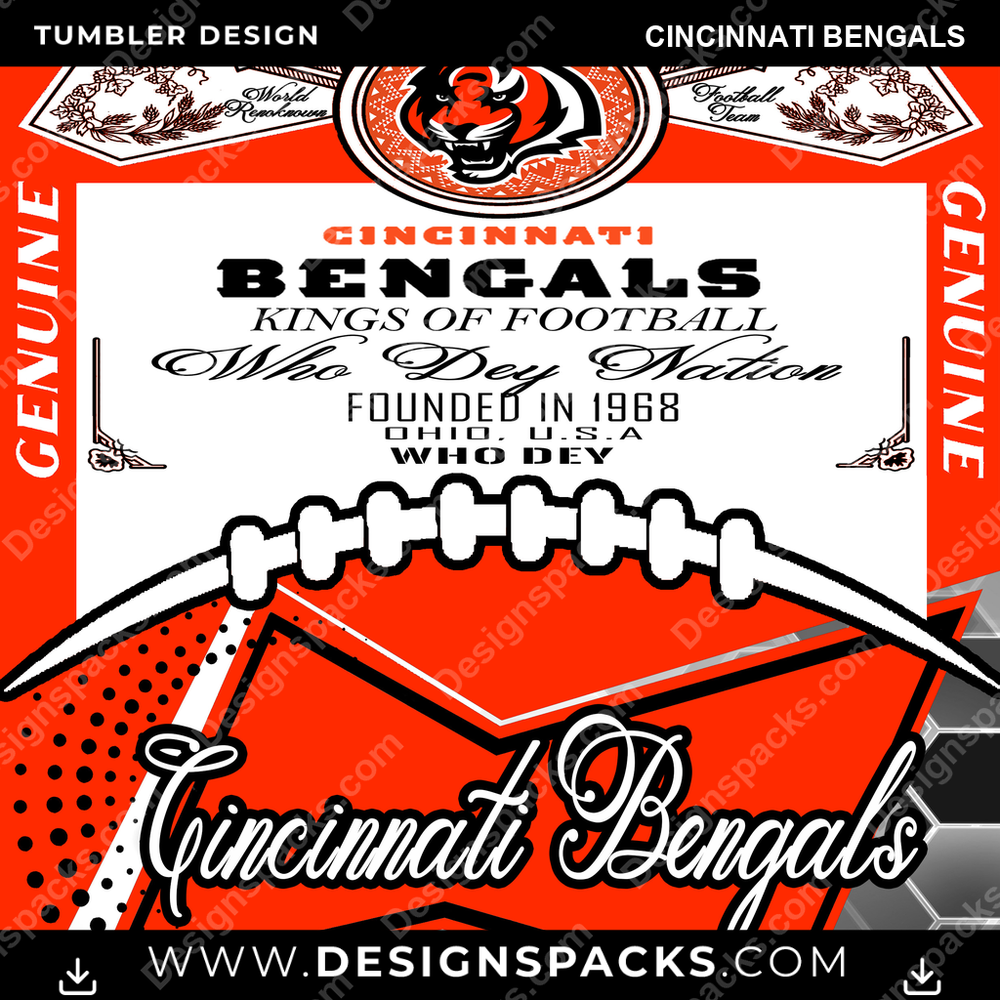 Football Bud Cincinnati Bengals Tumbler Digital Wrap Design