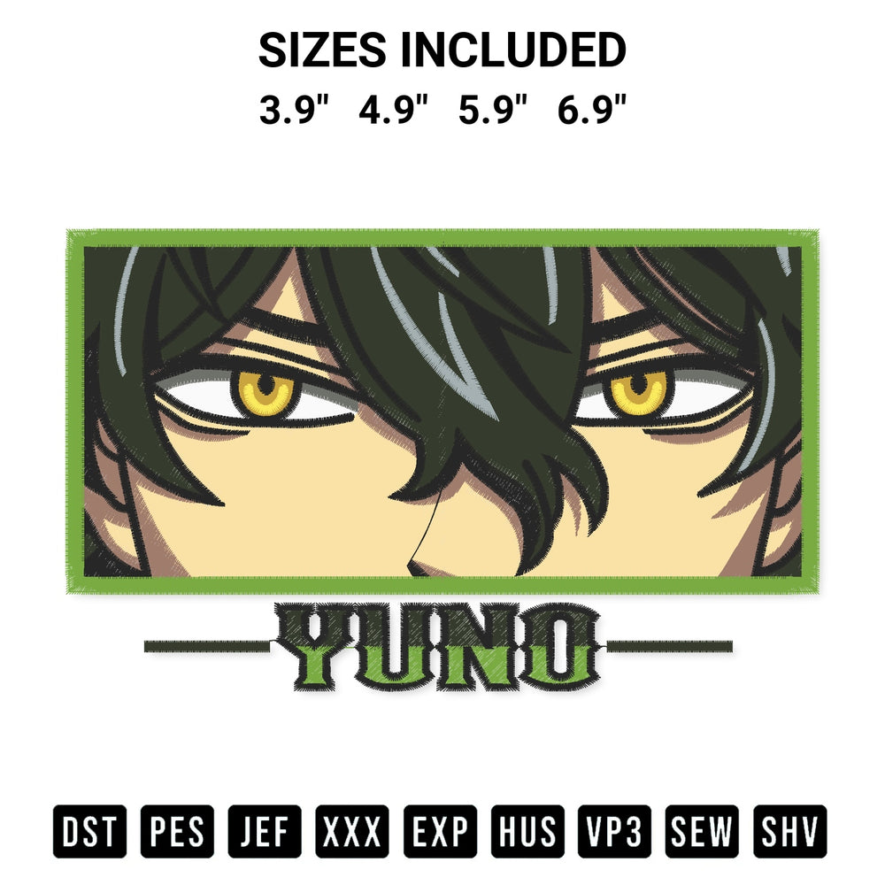 Download the Yuno Black Clover Embroidery Design machine embroidery design exclusively at Designspacks.com. Premium digitized pattern for apparel and DIY crafts. Available sizes: 3.9", 4.9", 5.9", 6.9".