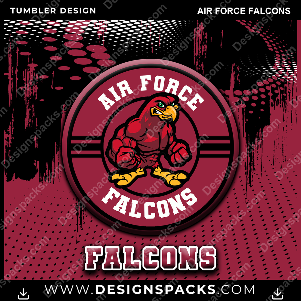 College Sport Dot Logo Air Force Falcons Tumbler Digital Wrap Design