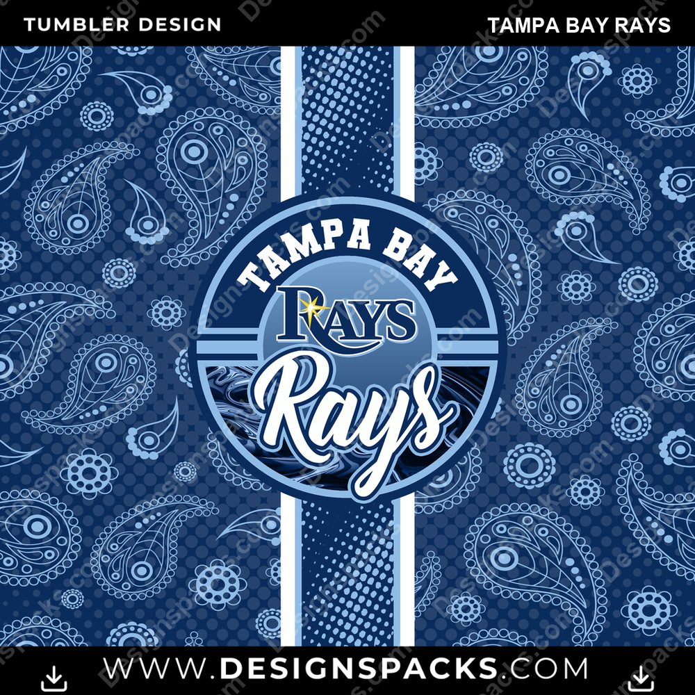 Baseball Handkerchief Tampa Bay Rays Tumbler Digital Wrap Design