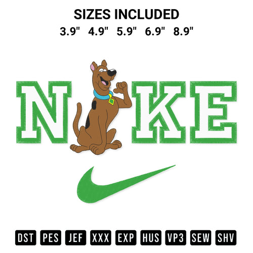 Download the Scooby Doo Nike Embroidery Design machine embroidery design exclusively at Designspacks.com. Premium digitized pattern for apparel and DIY crafts. Available sizes: 3.9