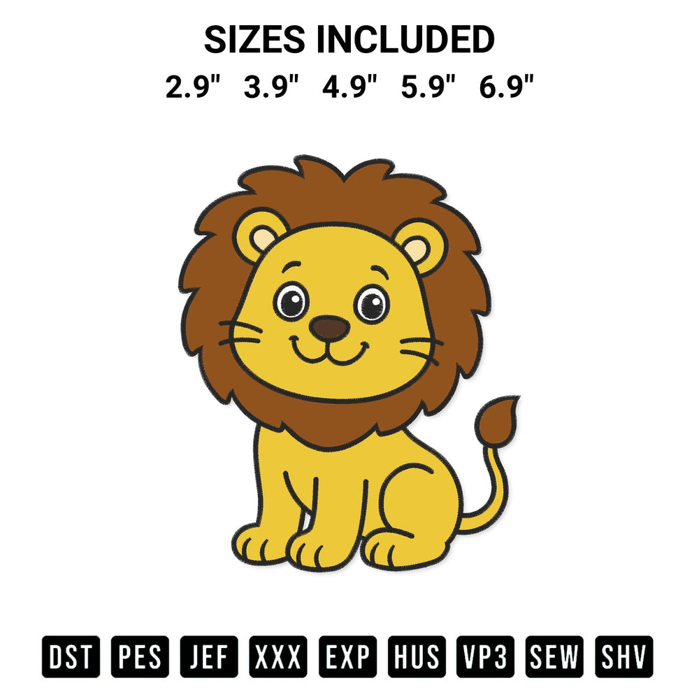 Add a unique touch to your apparel with the Lion Embroidery Design embroidery file. Premium instant download available now on Designspacks.com. Available sizes: 2.9", 3.9", 4.9", 5.9", 6.9".