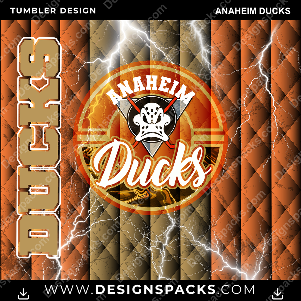 Hockey Diamond Anaheim Ducks Tumbler Digital Wrap Design