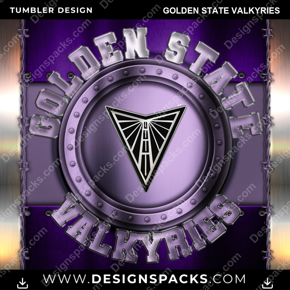 Basketball Metal Golden State Valkyries Tumbler Digital Wrap Design