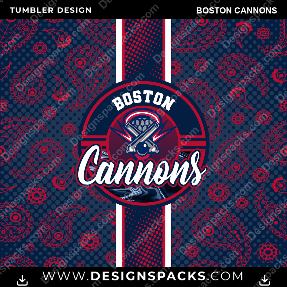 Lacrosse Handkerchief Boston Cannons Tumbler Digital Wrap Design