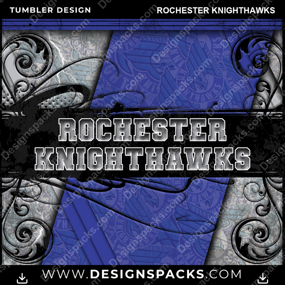 Lacrosse Elegant Rochester Knighthawks Tumbler Digital Wrap Design