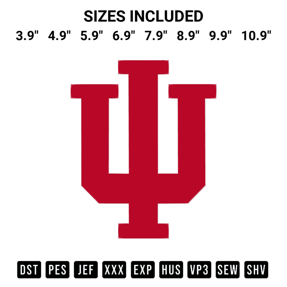 Transform your fabrics with the Indiana Hoosiers Embroidery Design embroidery design. Instant access to premium digitized patterns at Designspacks.com. Available sizes: 3.9", 4.9", 5.9", 6.9", 7.9", 8.9", 9.9", 10.9".