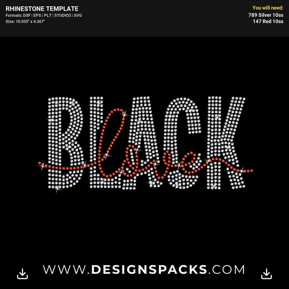 Black Love African American Couple Pride Rhinestone Digital Template