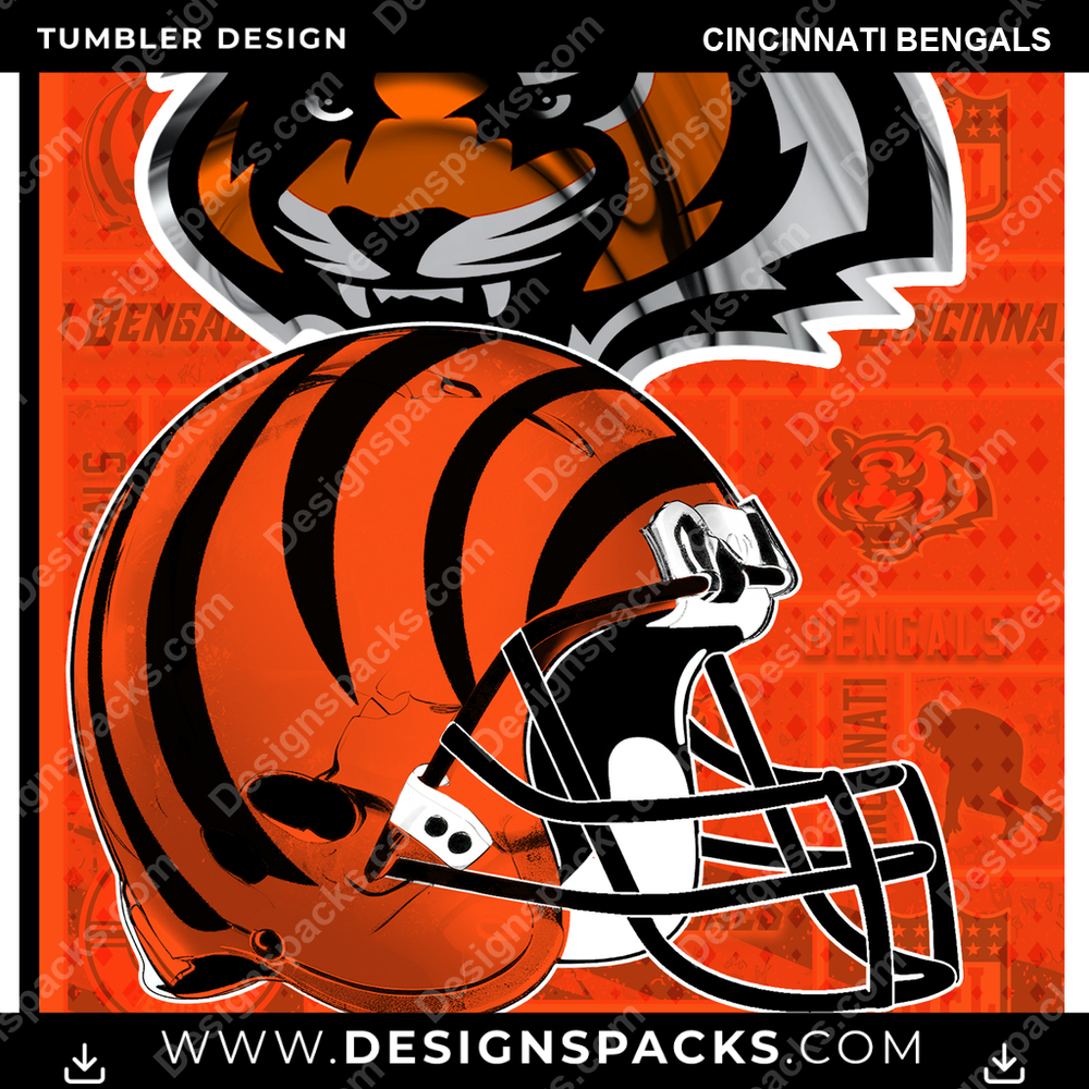 Football-Poster Cincinnati Bengals Tumbler Digital-Wrap-Design