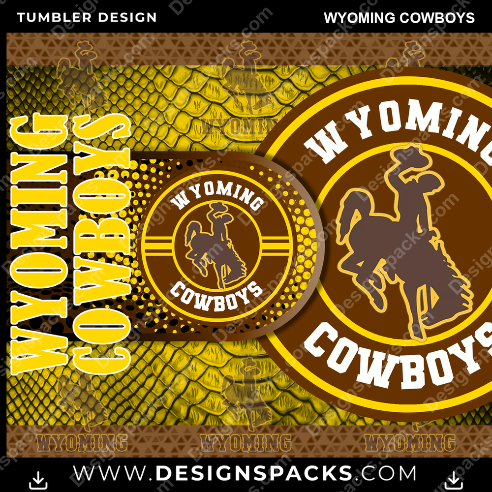 College Sport Hyper Wyoming Cowboys NCAA College Sport Tumbler Digital Wrap Design Download