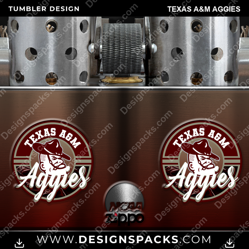 College Sport Zippo Lighter Texas A&M Aggies NCAA College Sport Tumbler Digital Wrap Design Download