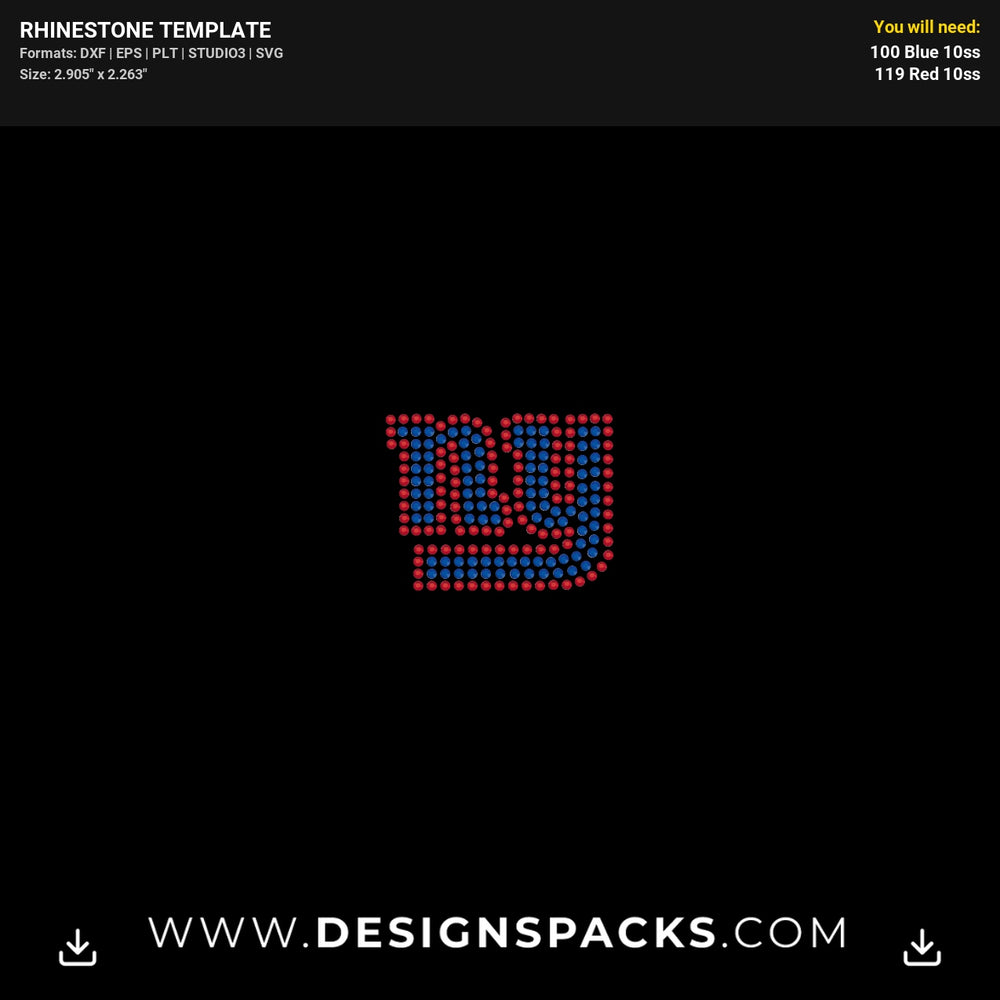 New York Giants Fueled By Haters Rhinestone Digital Template