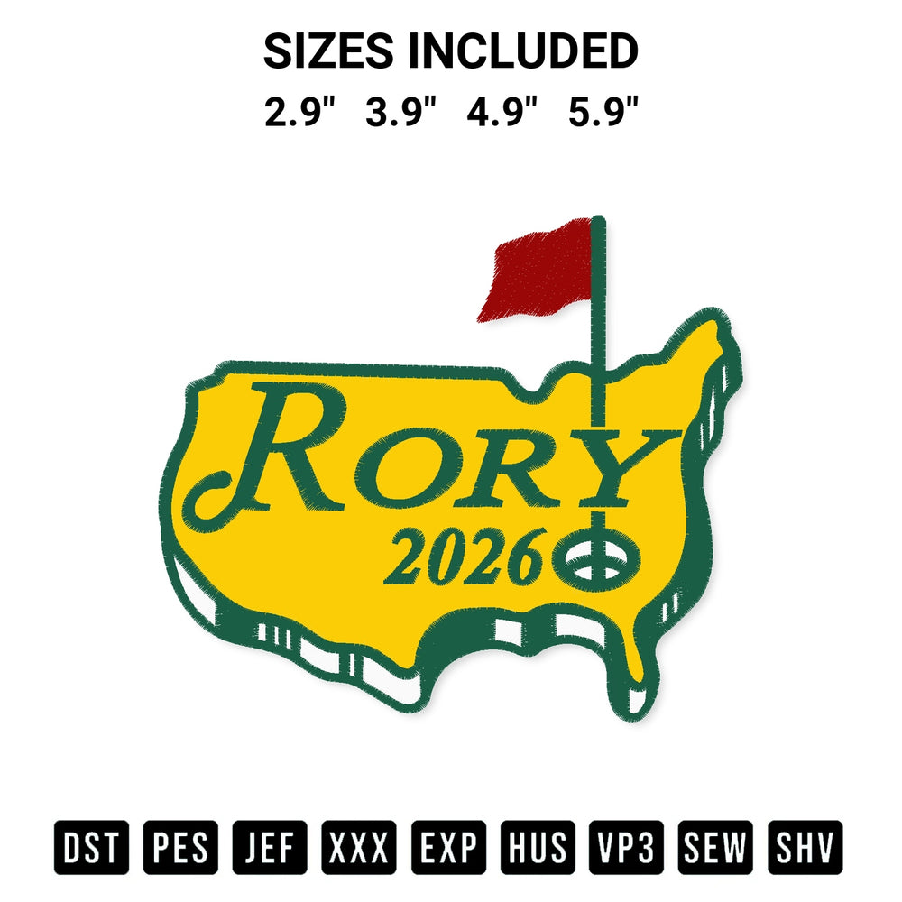 Looking for the perfect pattern? Download the Rory Mcilroy Masters 2026 Champion Embroidery Design embroidery design today at Designspacks.com. Crisp, clean stitching guaranteed. Available sizes: 2.9", 3.9", 4.9", 5.9".