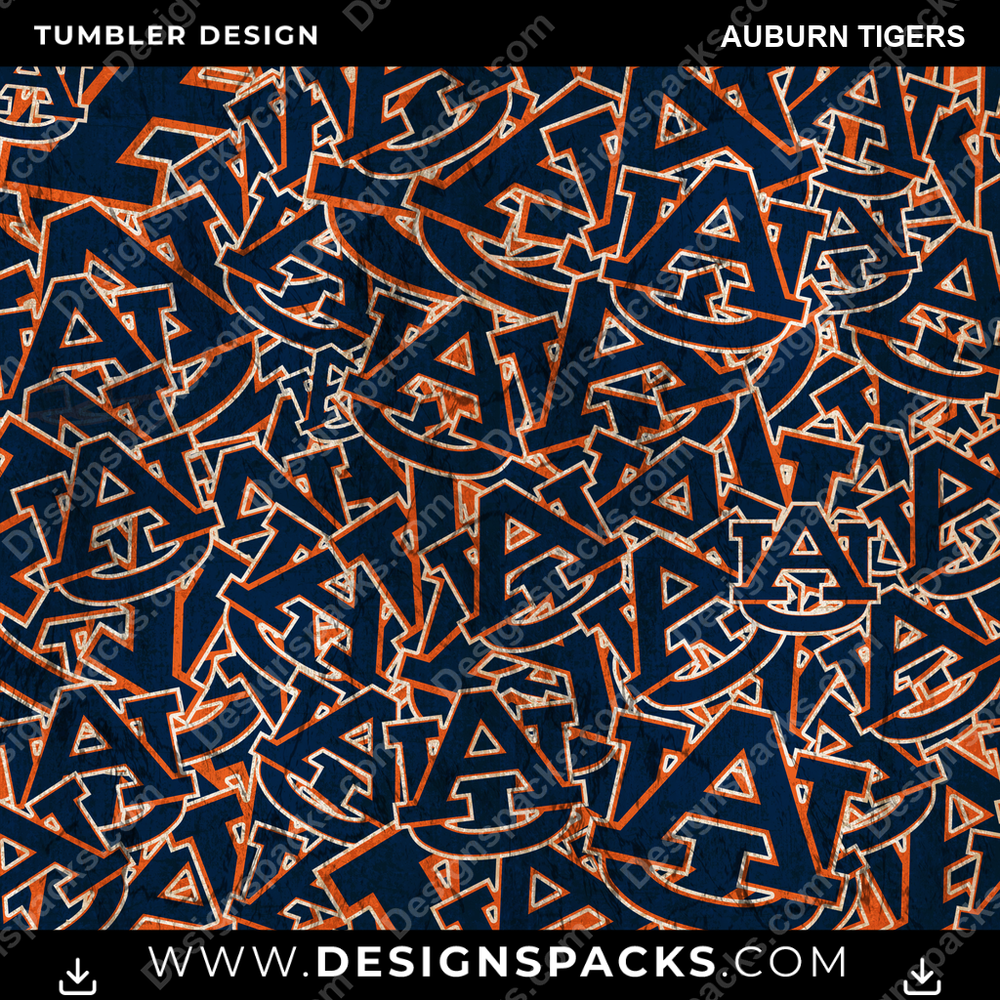 College Sport Logo BG Auburn Tigers NCAA College Sport Tumbler Digital Wrap Design Download