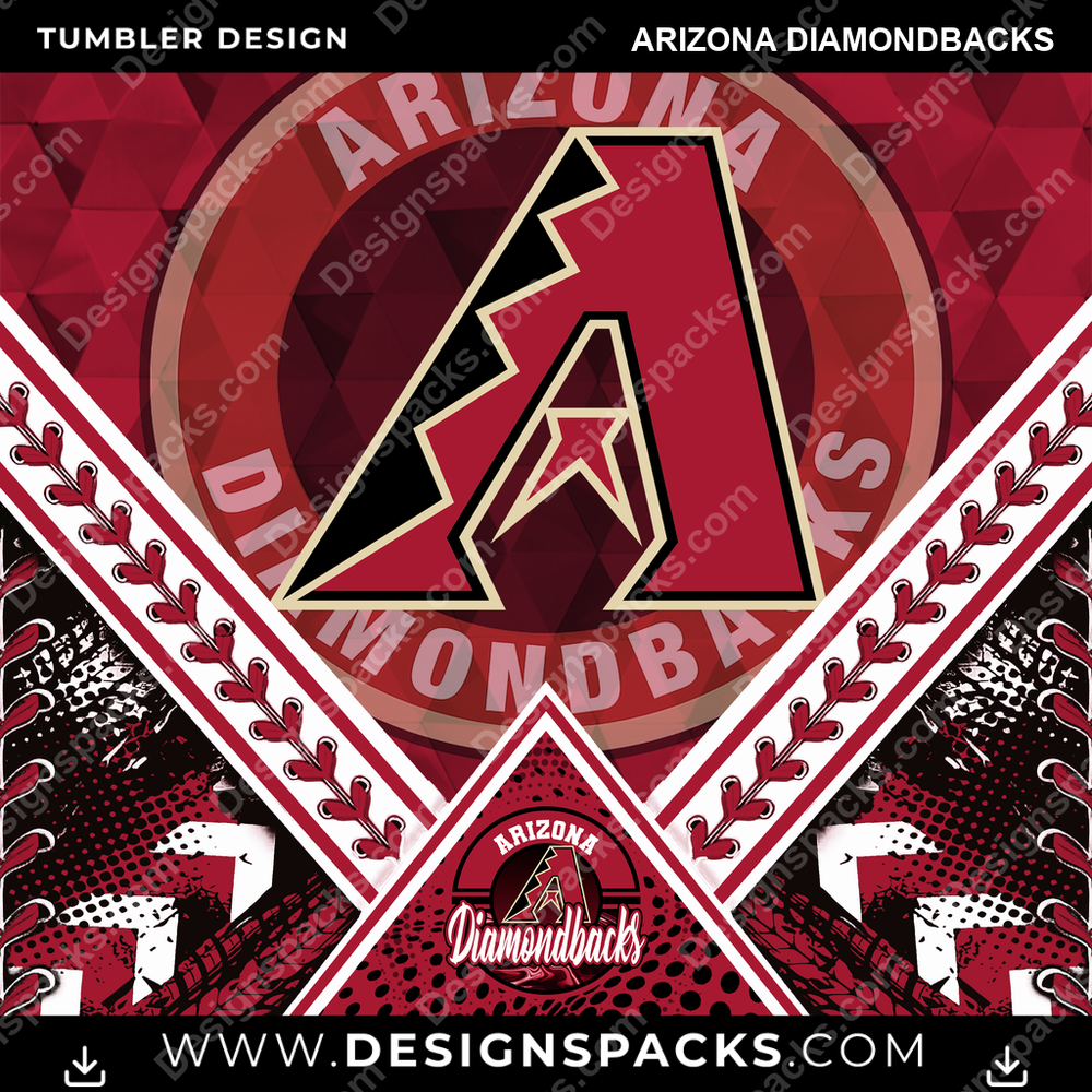 Baseball Diamond Arizona Diamondbacks Tumbler Digital Wrap Design