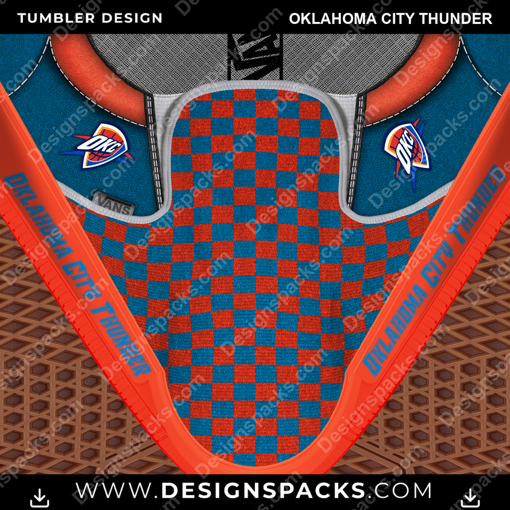 Basketball Vans Classic Oklahoma City Thunder Tumbler Digital Wrap Design