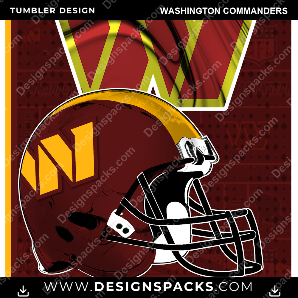 Football Posters Washington Commanders Tumbler Digital Wrap Design