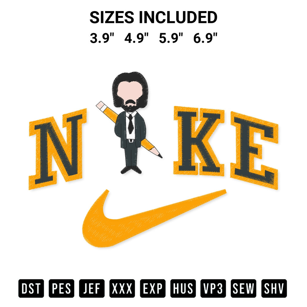 Discover the perfect addition to your crafting collection: John Wick Chapter 4 Nike Embroidery Design embroidery file. Instantly available at Designspacks.com. Available sizes: 3.9", 4.9", 5.9", 6.9".