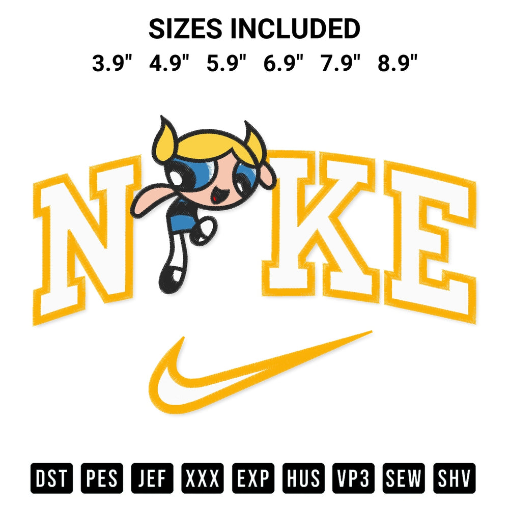 Discover the perfect addition to your crafting collection: Nike The Powerpuff Girls 2 Embroidery Design embroidery file. Instantly available at Designspacks.com. Available sizes: 3.9", 4.9", 5.9", 6.9", 7.9", 8.9".