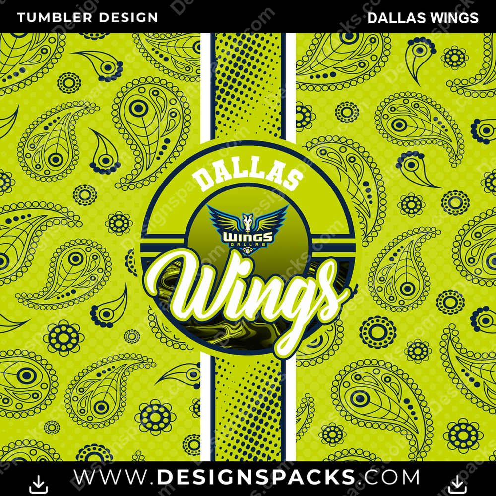Basketball Handkerchief Dallas Wings Tumbler Digital Wrap Design
