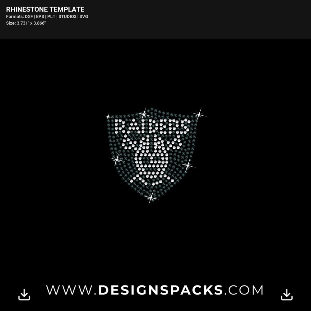 Las Vegas Raiders Small Logo Rhinestone Digital Template