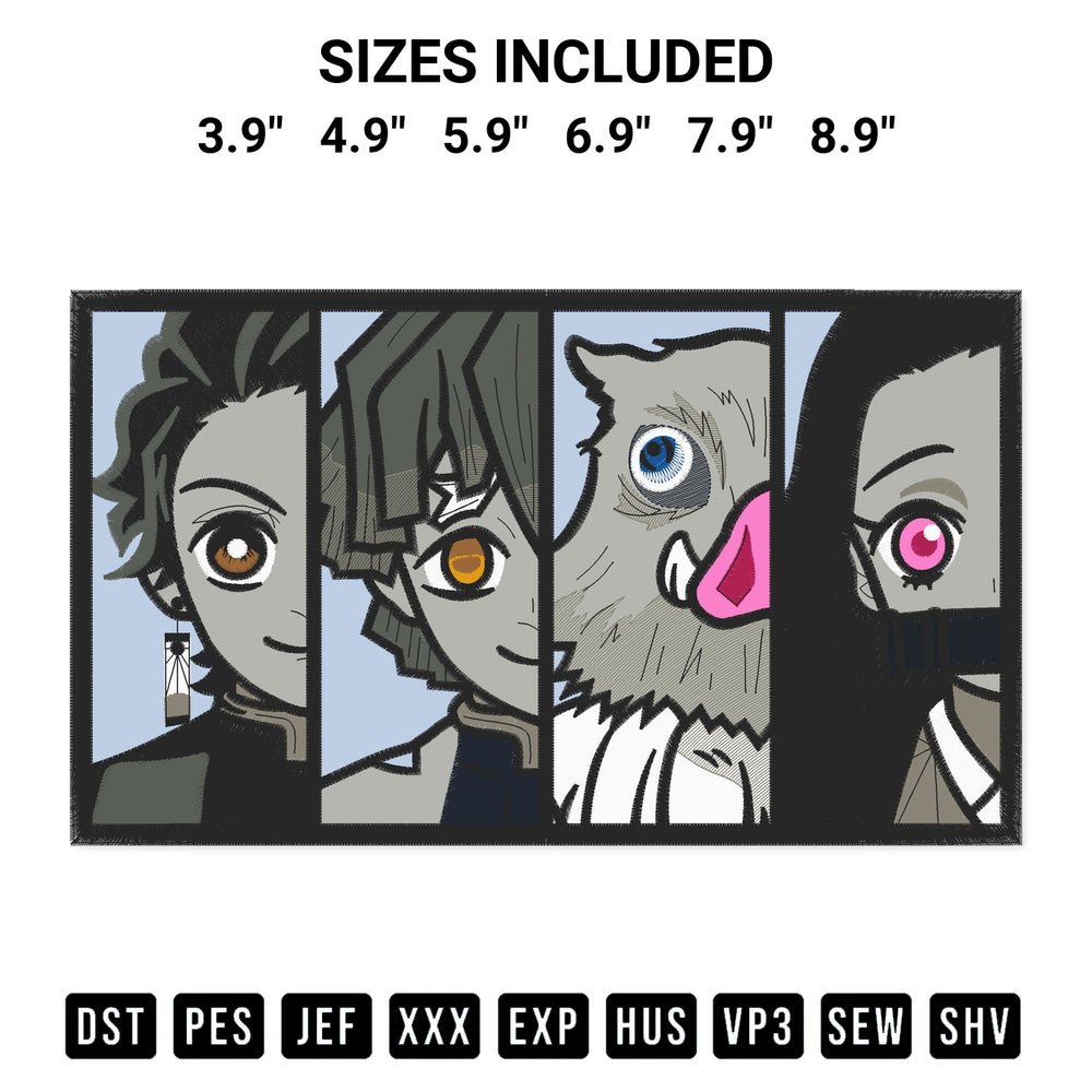 Looking for the perfect pattern? Download the Demon Slayer Embroidery Design embroidery design today at Designspacks.com. Crisp, clean stitching guaranteed. Available sizes: 3.9", 4.9", 5.9", 6.9", 7.9", 8.9".