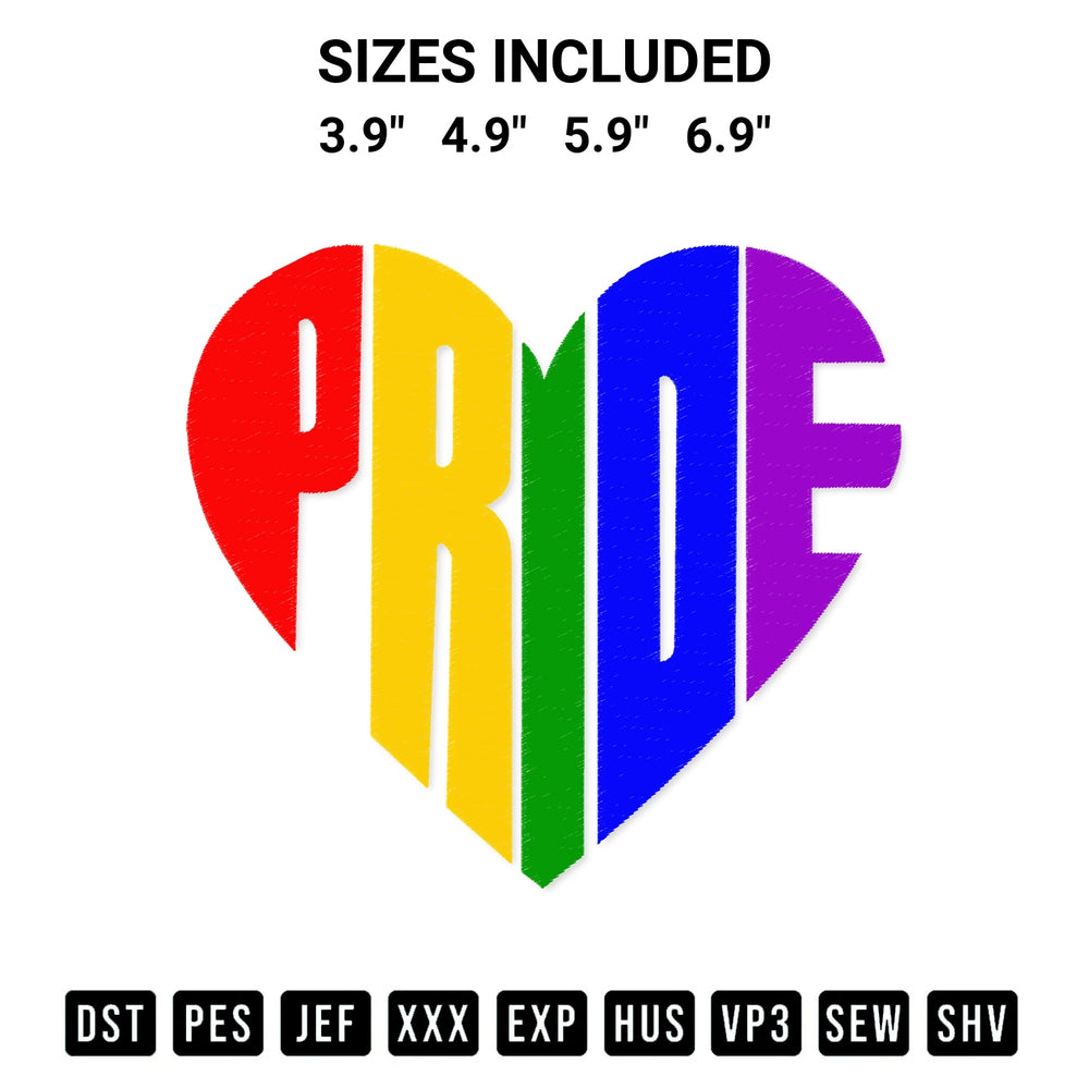 Looking for the perfect pattern? Download the Pride Heart Embroidery Design embroidery design today at Designspacks.com. Crisp, clean stitching guaranteed. Available sizes: 3.9", 4.9", 5.9", 6.9".