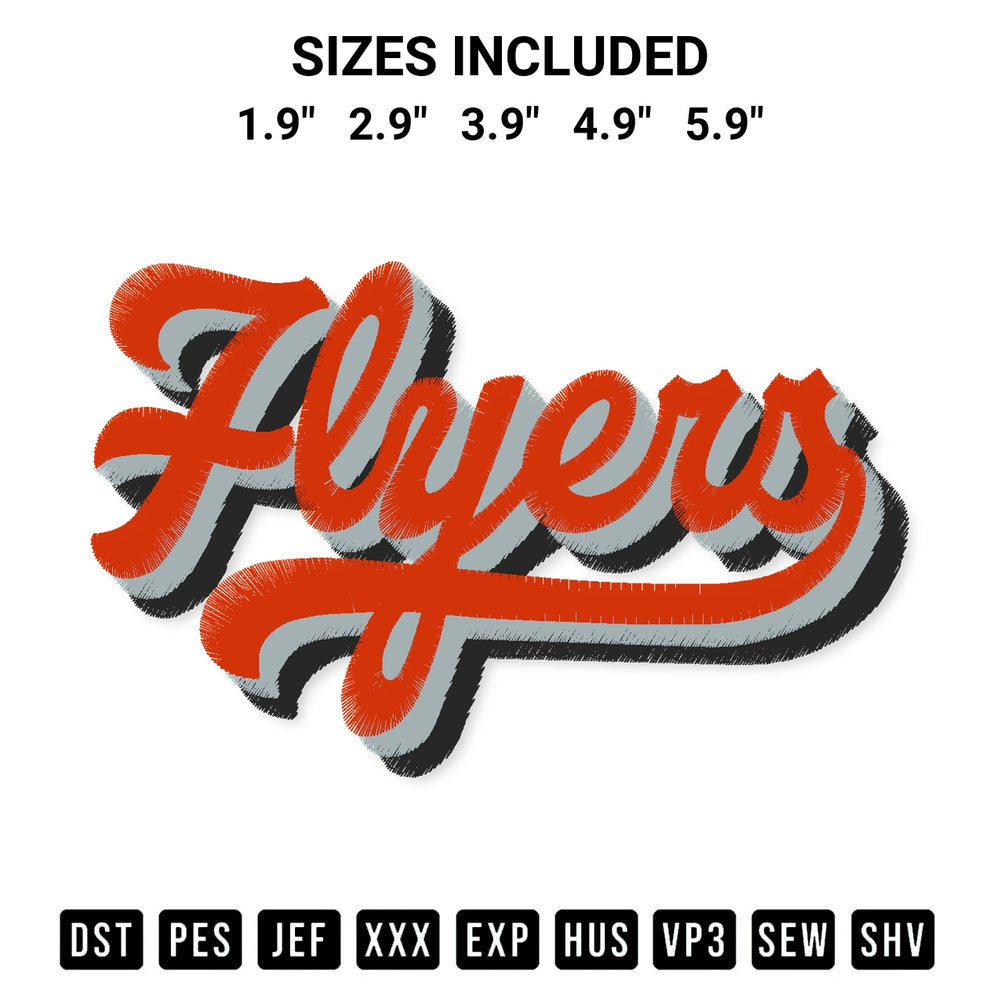 Looking for the perfect pattern? Download the Flyers Hockey Embroidery Design embroidery design today at Designspacks.com. Crisp, clean stitching guaranteed. Available sizes: 1.9", 2.9", 3.9", 4.9", 5.9".